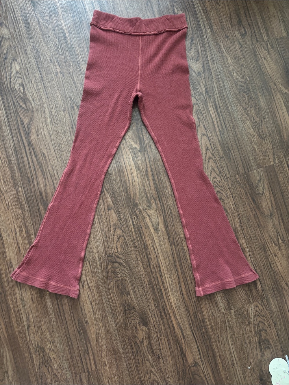 Intimately Free People Waffle Knit Thermal Flare Pants Terracotta S Lounge Leggi - Picture 2 of 7